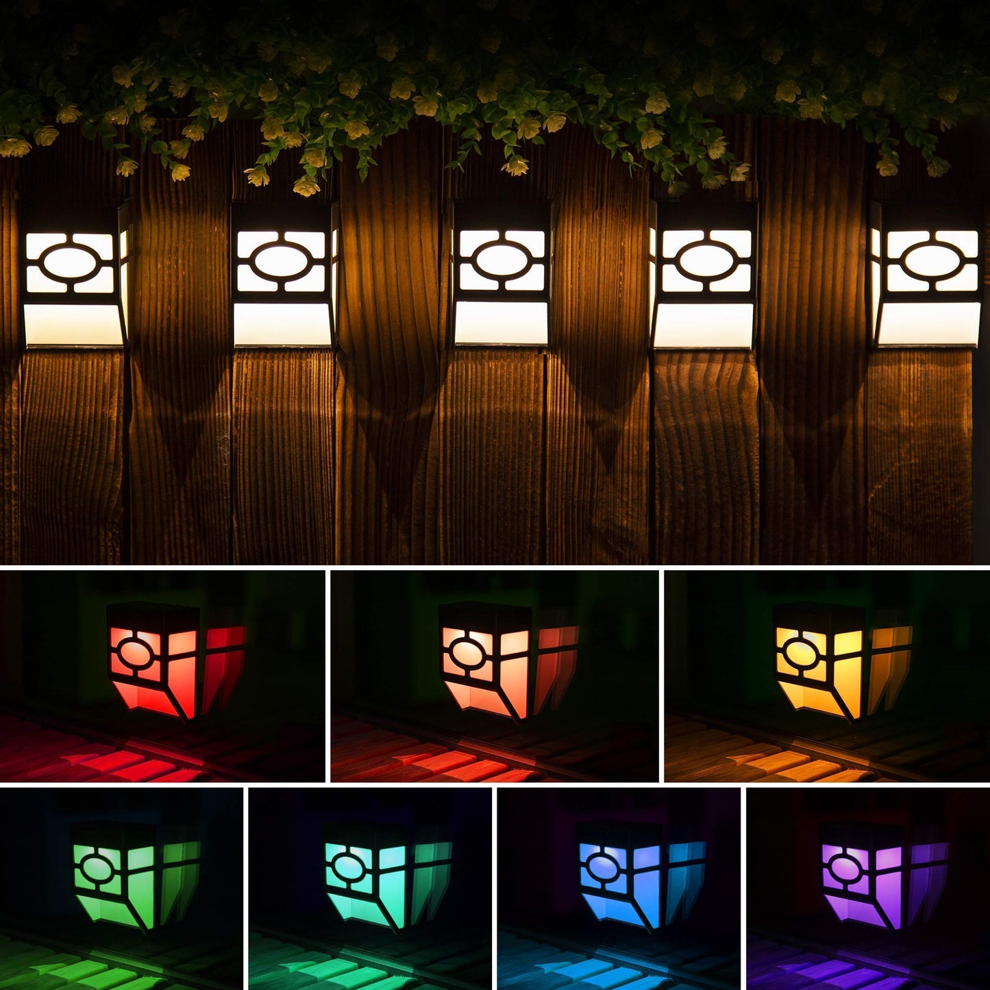 Solpex Solar Deck Lights,Solar Fence Lights, 2 Modes Christmas Decoration Lights,Unique Pattern, Waterproof Automatic Outside, Deck, Patio, Stairs