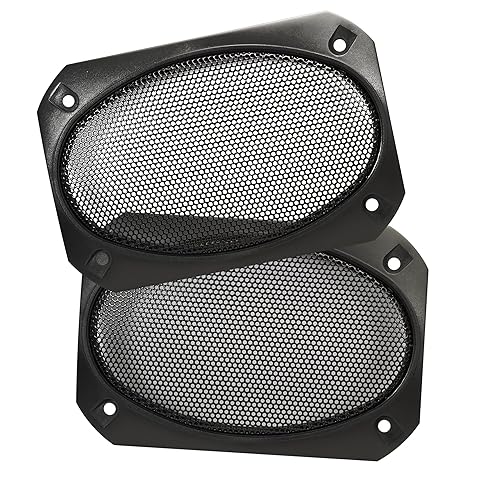 Speaker Grill Cover, 4 x 6 Inches, Black Satin A.B.S. Finish with Metal Mesh, Pair