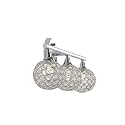JONATHAN Y 23" Chrome Maeve Modern Glam LED Vanity Light Sconce for Bathroom, Clear Crystal Globe Shade, Art Deco Wall Light for Hallway Entryway