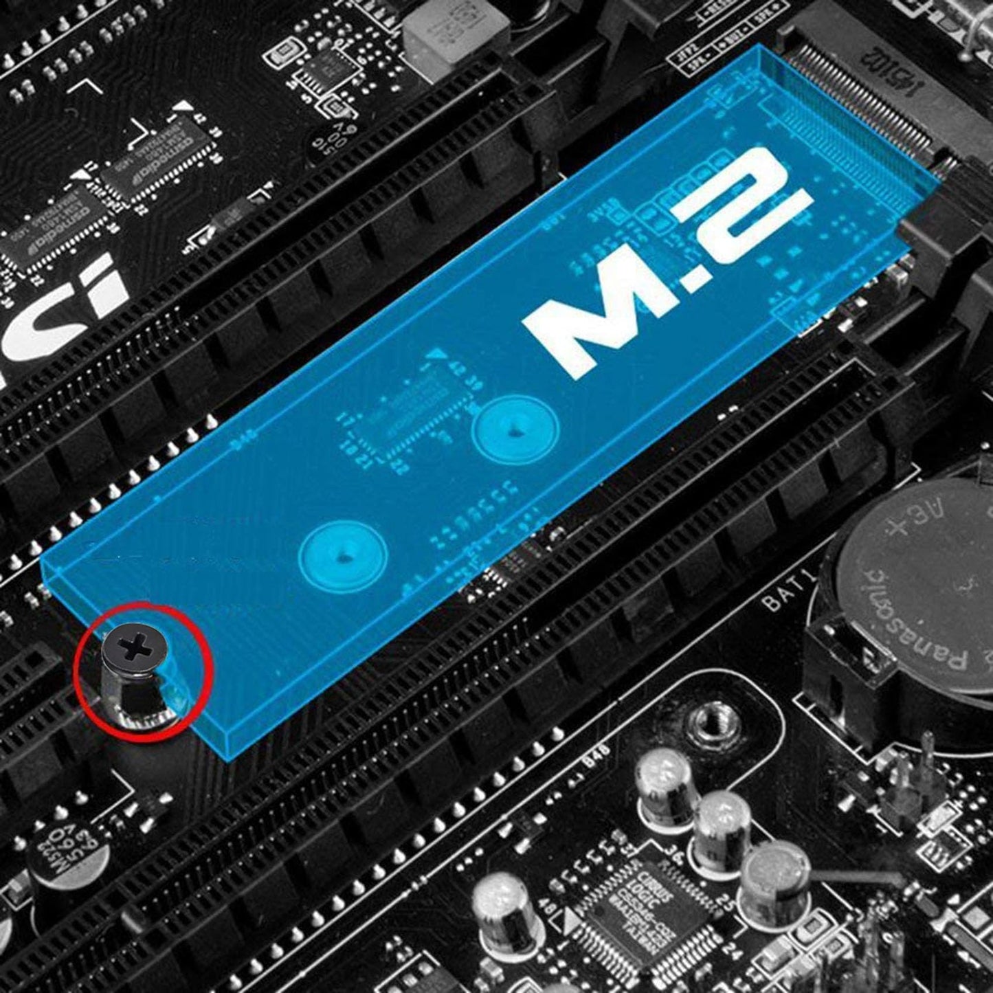 Awxlumv M.2 Screw Kit for ASUS Motherboard, Replacement M.2 SSD Mounting Screws with Standoffs, Screwdriver, 4 Sets Black, Compatible with NVMe NGFF