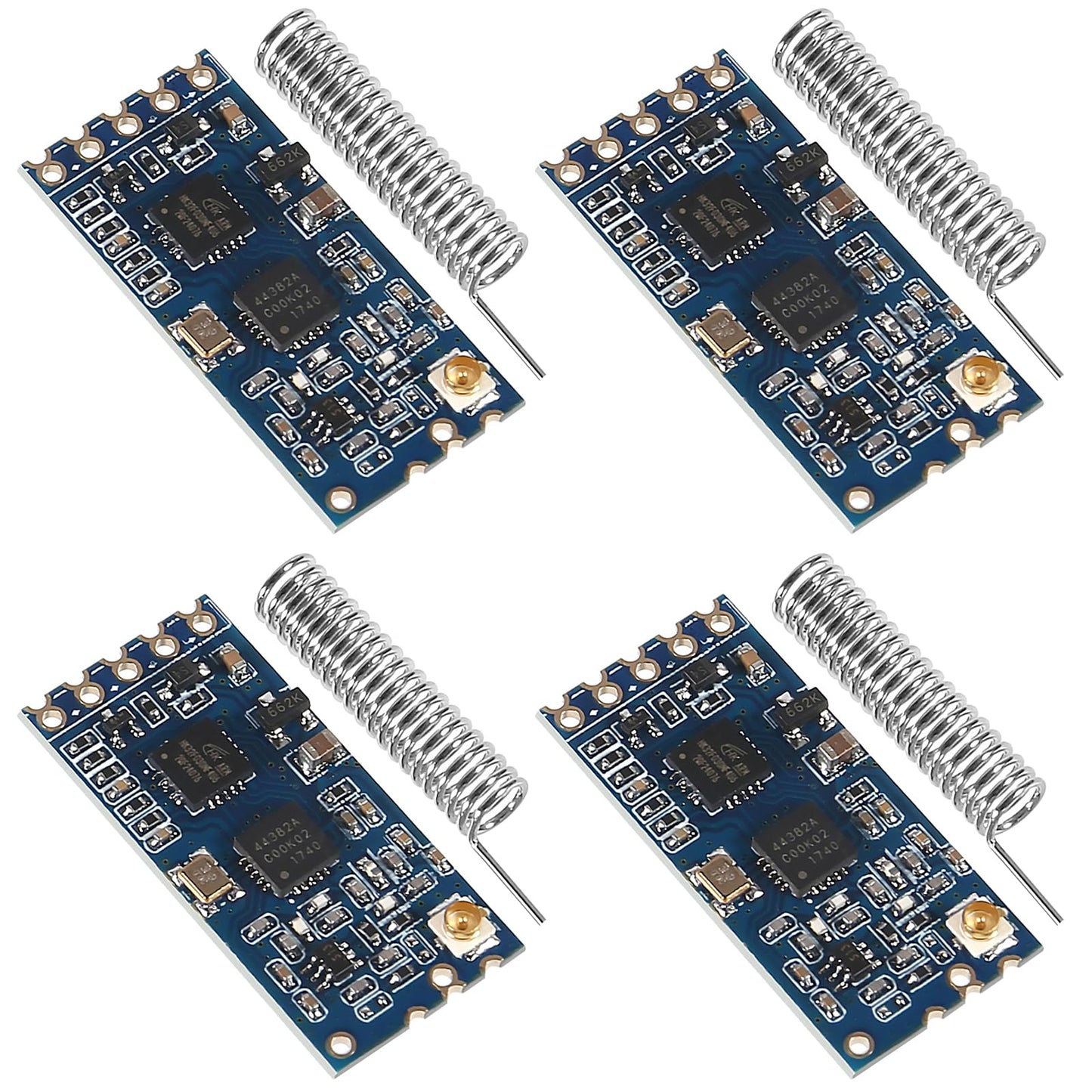 XIITIA 4pcs HC-12 433Mhz SI4463/SI4438 Wireless Serial Port Module 1000M Replace Bluetooth with Antenna