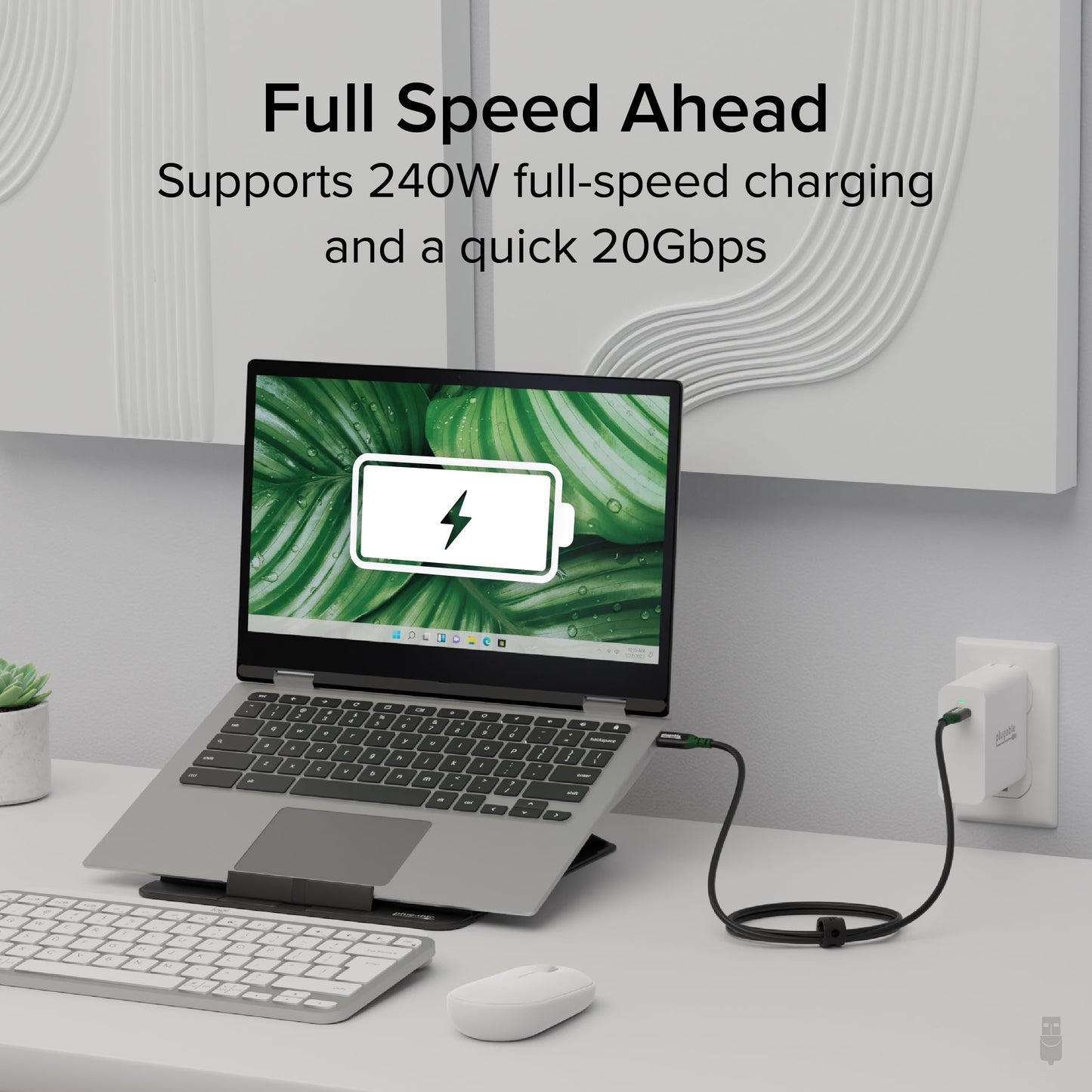 Plugable USB C Cable, 240W Charging Cable 20Gbps, 4K 120Hz, 8K 60Hz USB-C Monitor, for iPhone, MacBook, iPad, Samsung Galaxy, 3.3 Feet (USBC-240W-1M)