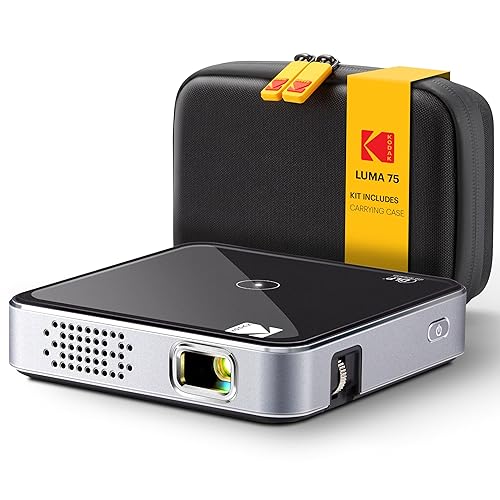 Kodak Ultra Mini Rechargeable Pocket Projector - DLP Pico Black Projector 100” Display, HDMI/USB/Micro SD, Built-in Speaker & Carrying Case