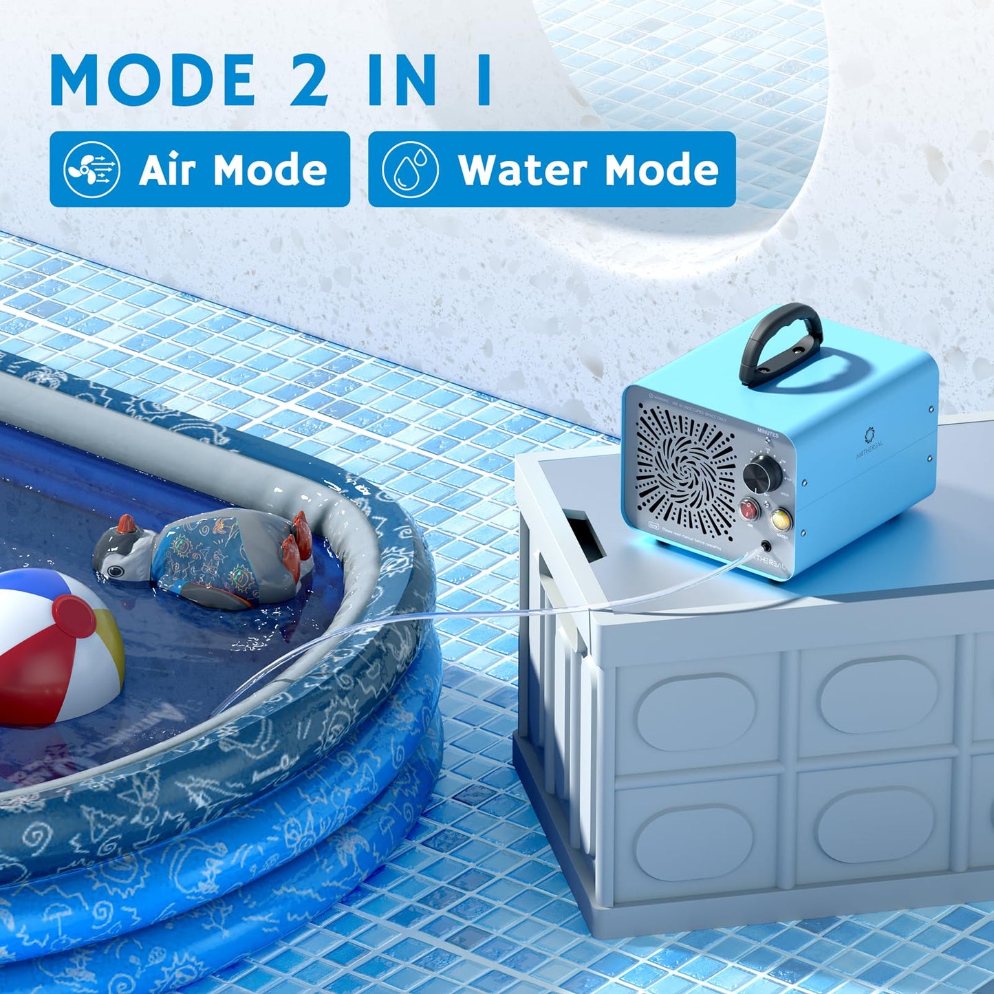Airthereal MA25L Water Ozone Generator, 40000mg/h Output, Blue