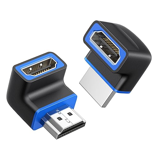Cable Matters Combo-Pack 48Gbps 8K Right Angle HDMI 2.1 Adapters with HDR, Supports 8K@60Hz / 4K@240Hz, 270 Degree and 90 Degree HDMI Adapter Male