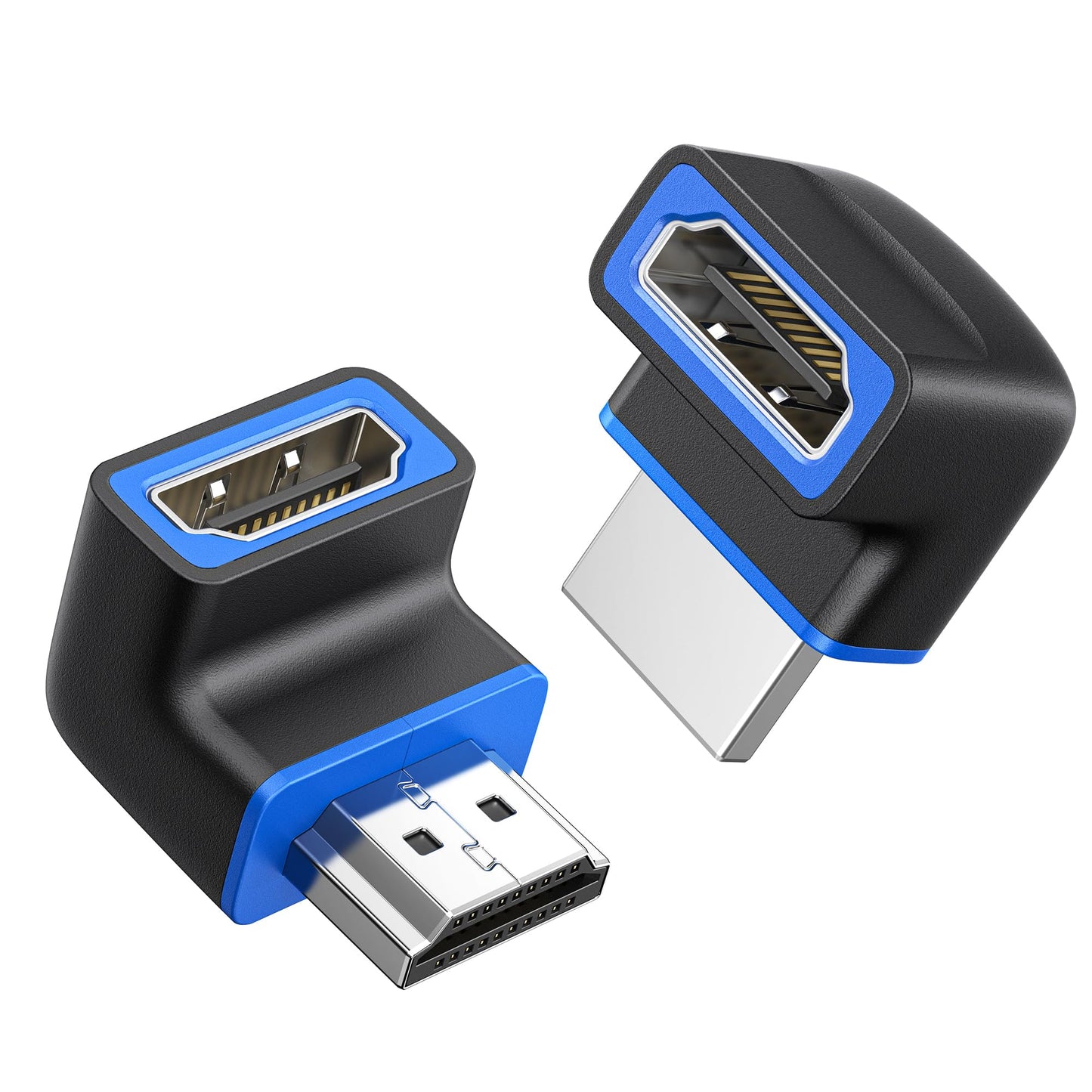 Cable Matters Combo-Pack 48Gbps 8K Right Angle HDMI 2.1 Adapters with HDR, Supports 8K@60Hz / 4K@240Hz, 270 Degree and 90 Degree HDMI Adapter Male