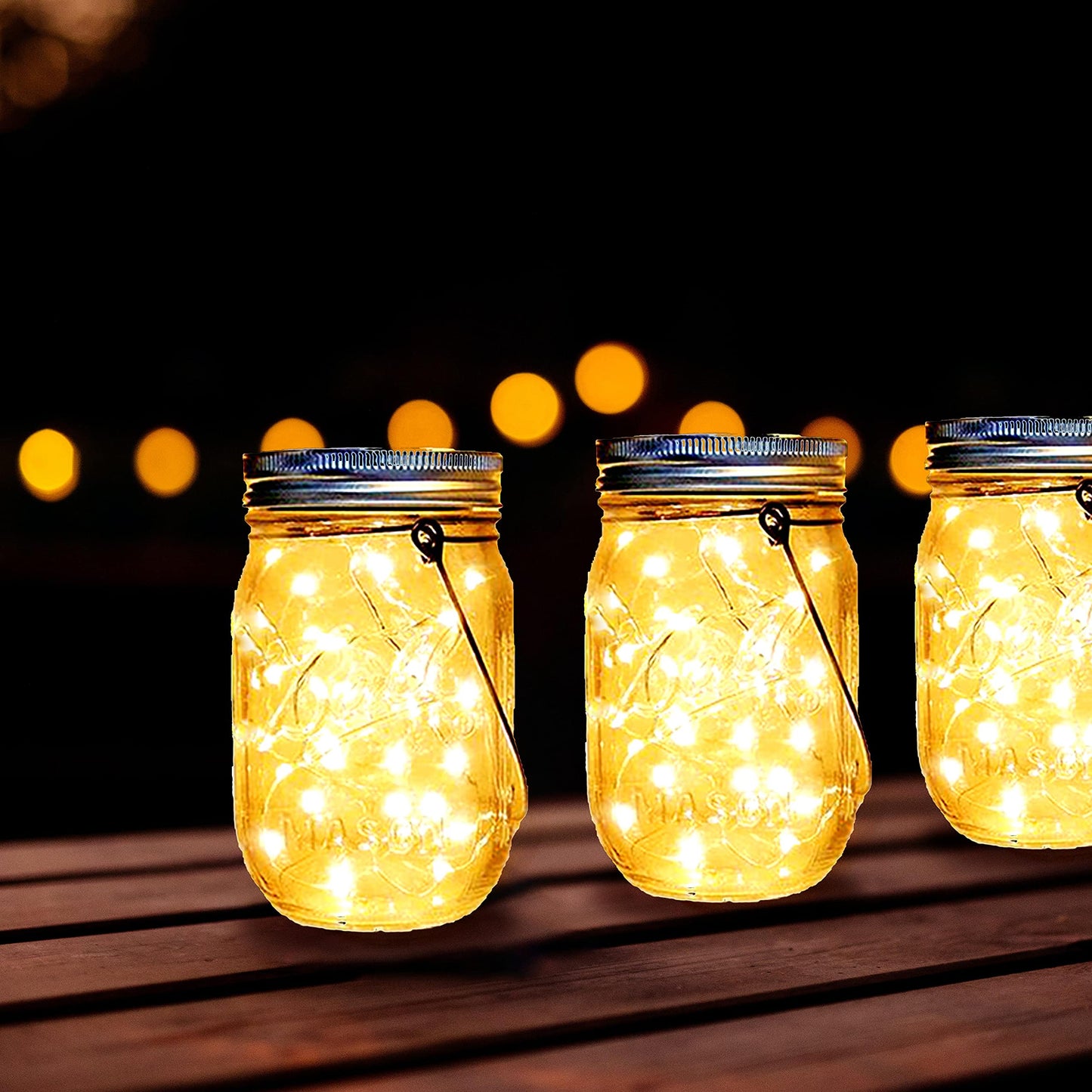 Ostritec Solar Mason Jar Lights Lids, 12 Pack 30 Led Fairy Lights(Jars Not Included), Outdoor Hanging Mason Jar Solar Lights, Fairy in a Jar Firefly