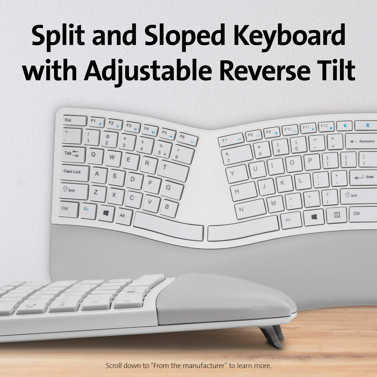 Kensington Pro Fit Ergonomic Wireless Keyboard - Grey (K75402US)