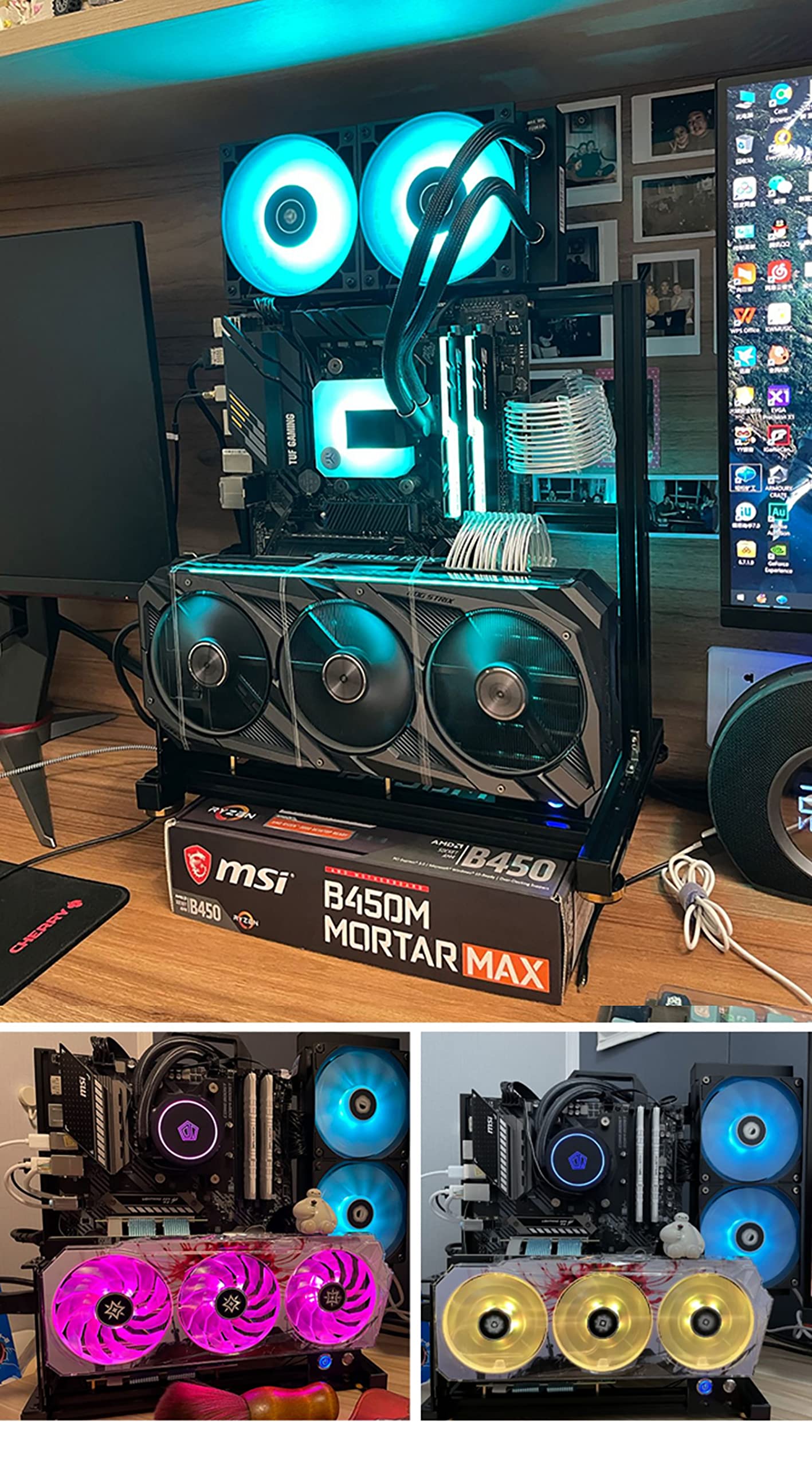 Aluminum Alloy Open Case Gaming Computer Chassis Desktop Bracket Water Cooling Box AtxPersonality Creativity