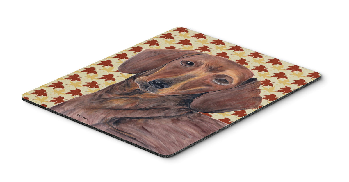 Caroline's Treasures SC9208MP Dachshund Fall Leaves Portrait Mouse Pad, Hot Pad or Trivet for Home Office Gaming Working Computers Laptop Mouse