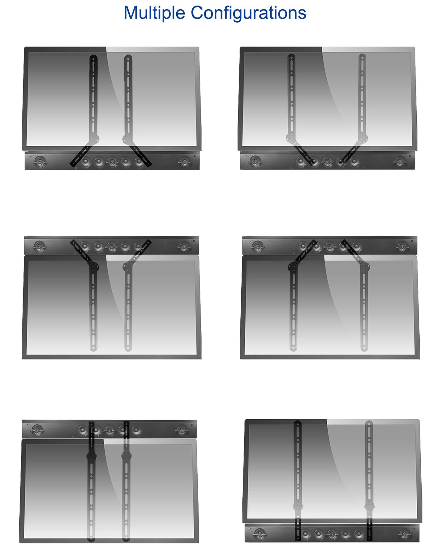 VIVO Universal Sound Bar Steel Bracket Speaker Mount Above or Below Wall Mounted TV, Fits Behind 23 to 65 inches Screens, 33 lbs. Capacity
