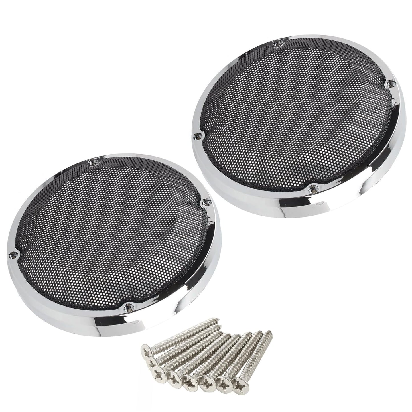 KZMPMT 1 Pair 6.5" Saddlebag Lid Lower Leg Vented Fairing Speaker Grill Cover Compatible with 2014-2023 Harley Touring Road King Road Glide Electra
