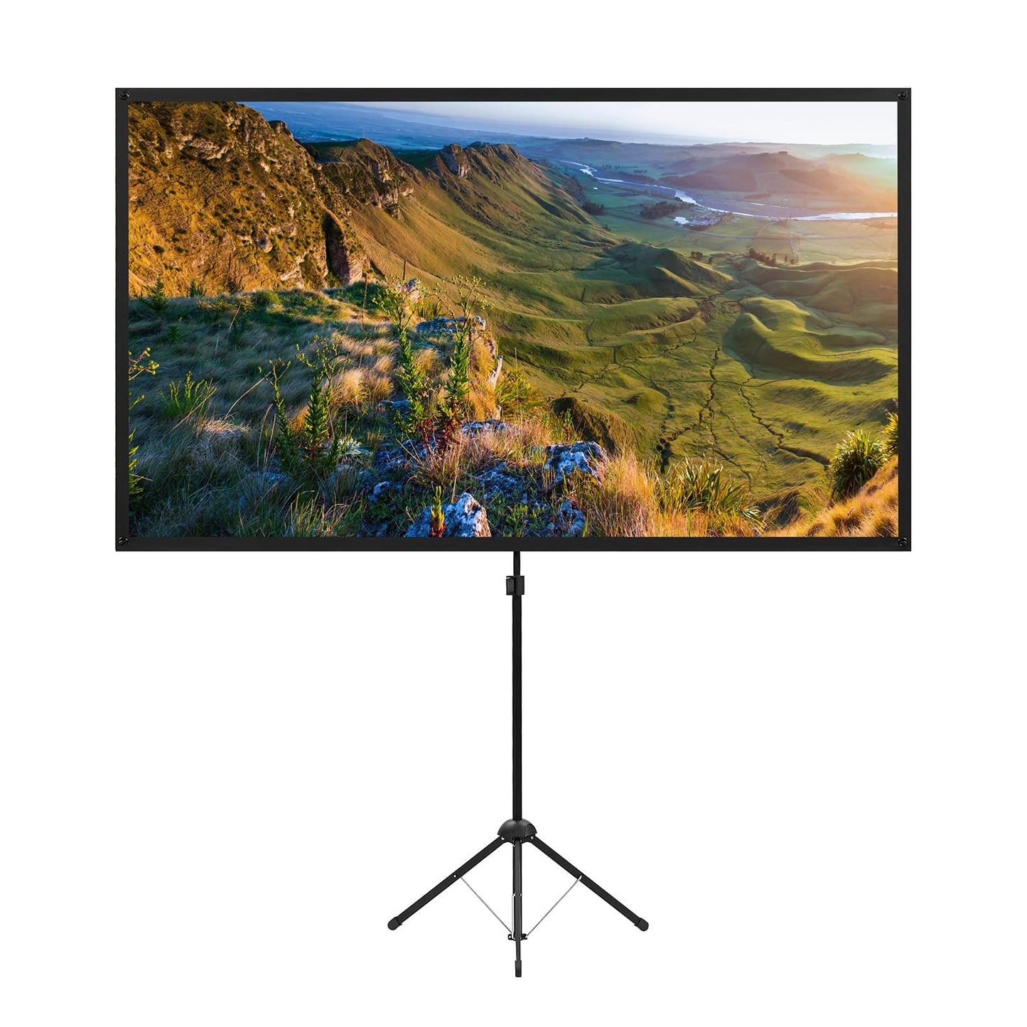 Projector Screen with Stand, 100 Inch Outdoor Projection Screen 16:9 and Tripod Stand, Portable Projector Screen, 1.2 Gain, Lightweight and Compact