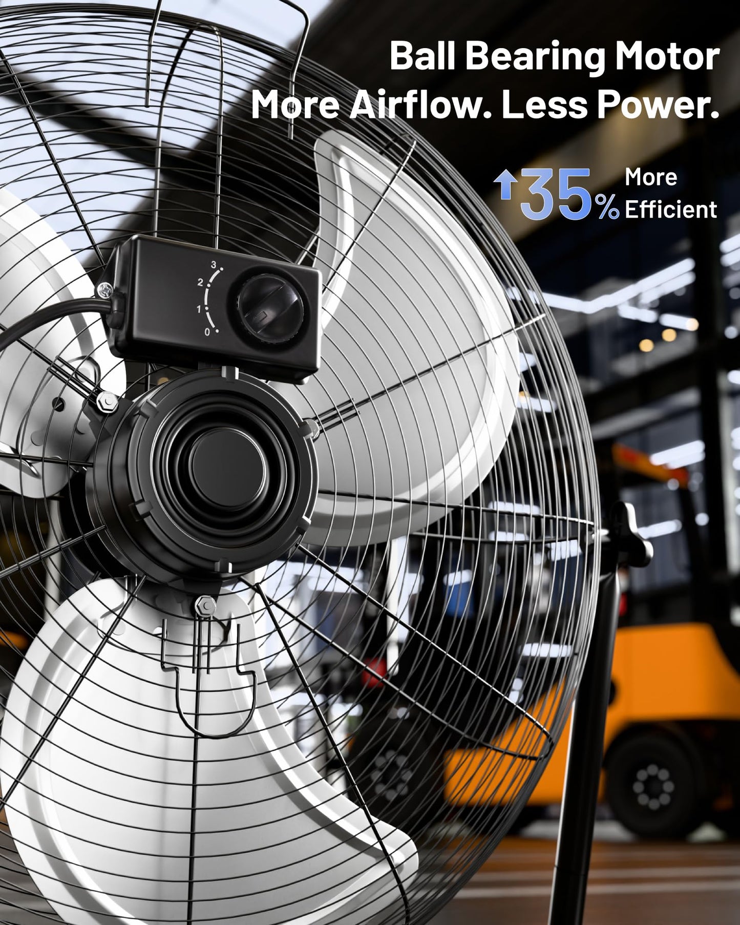 iLIVING 20 Inch Heavy Duty Floor & Wall Mount Fan - 5750 CFM High Velocity, 120-Watt, 3-Speed, Industrial Cooling for Garage, Workshop, Office, Home