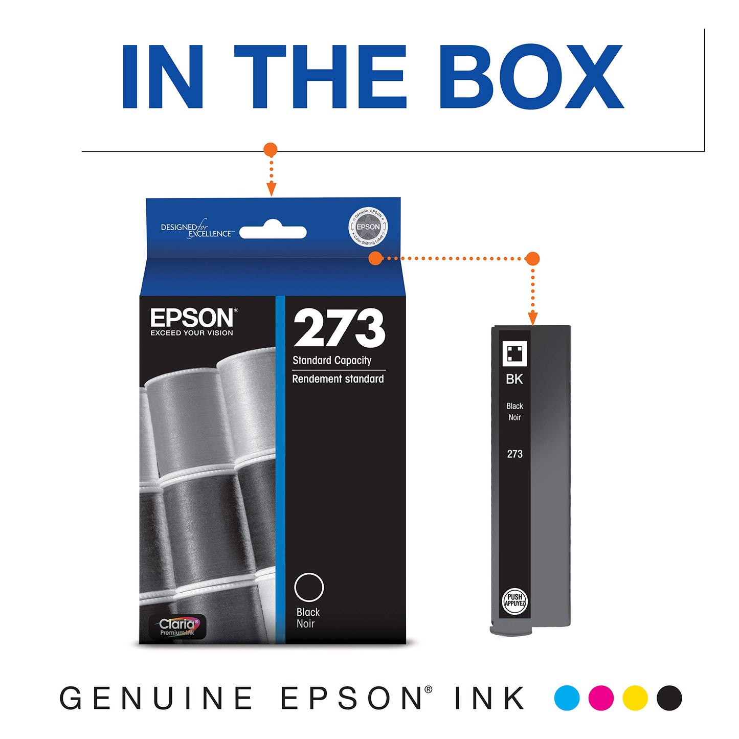 Epson T273 Claria Ink Standard Capacity (T273020) for Select Expression Premium Printers Black