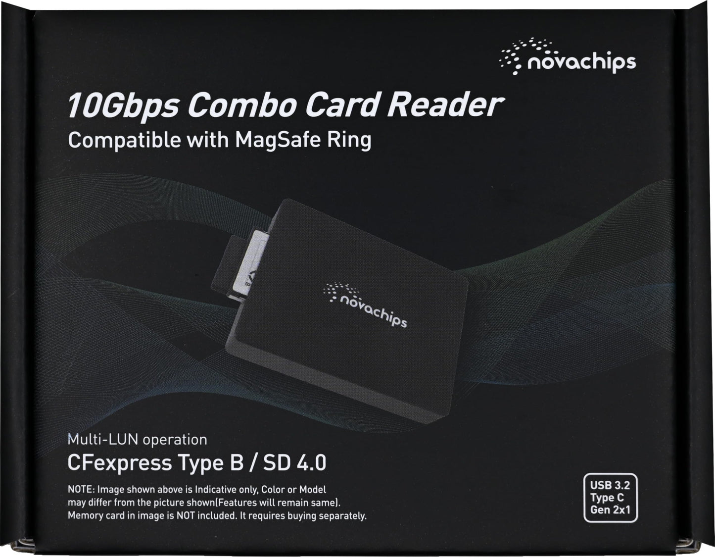 Novachips USB 3.2 10Gbps Combo Card Reader for CFexpress Type B and SDXC, MagSafe Compatible Dual Card Reader for Apple, Smartphones, Cameras