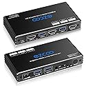 USB 3.0 KVM Switch HDMI 2 Computer 1 Monitor HotKey 4K60 4:4:4 HDR Atmos - 2 PCs Share Keyboard Mouse Printer Scanner Mac Windows,HDCP Pass,USB