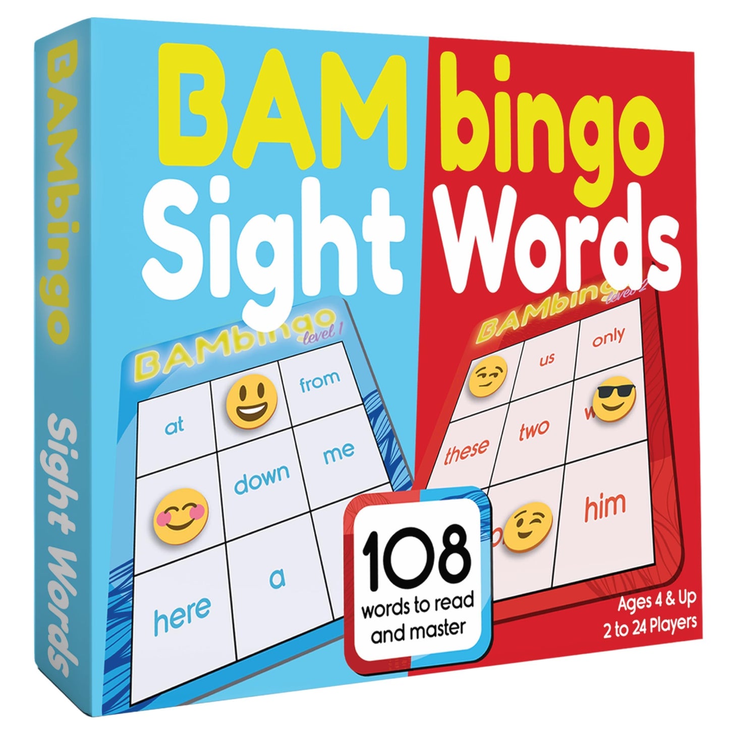 THE BAMBINO TREE Sight Word Bingo Game | Level 1 & 2 Educational Vocabulary Game | Learn to Read Dolch & Fry Word Lists for K–1st Grade