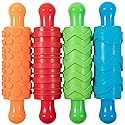 READY 2 LEARN Paint and Dough Texture Rollers | Set of 4 | Patterned Rolling Pins for Kids | Play Dough Accessories and Art Tools