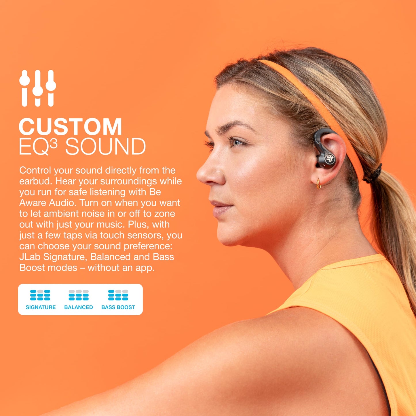 JLab Epic Air Sport ANC True Wireless Bluetooth 5 Earbuds, Headphones for Working Out, IP66 Sweatproof, 15-Hour Battery Life, 55-Hour Charging Case