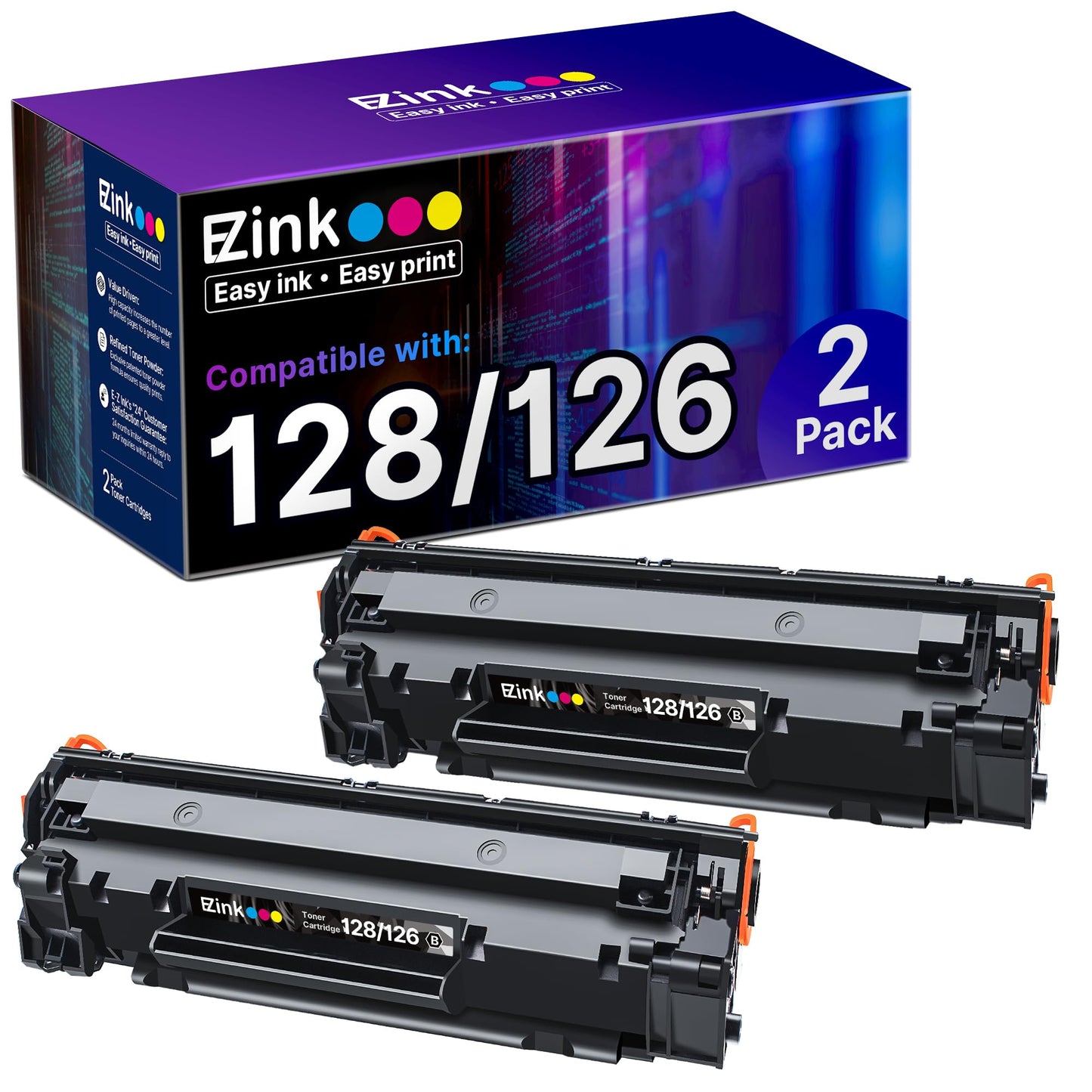 E-Z Ink Compatible Toner Cartridge Replacement for Canon 126 128 Black Toner Cartridge CRG-126 CRG-128 CRG128 for Imageclass D530 L100 L190 LBP6230DW