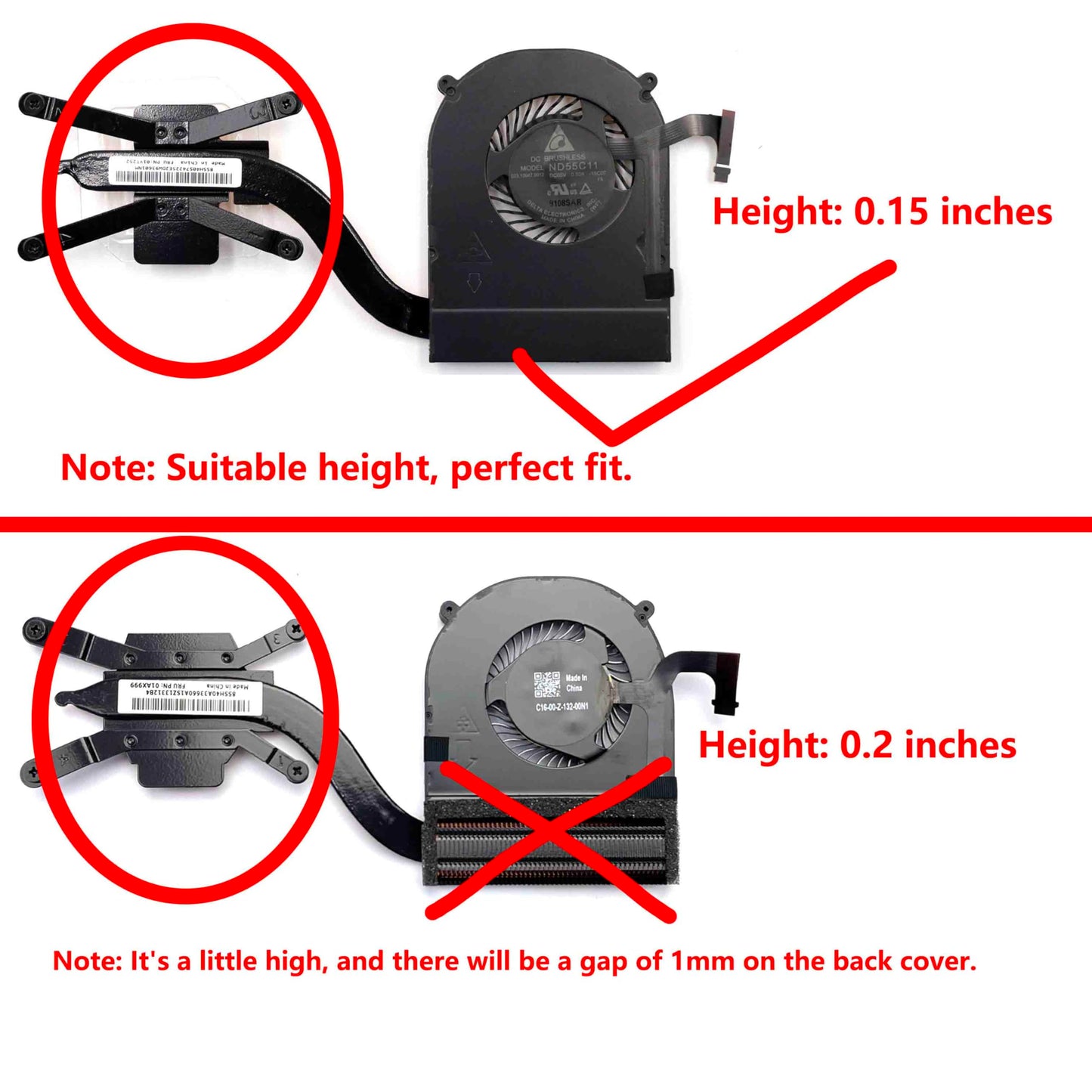 BestParts CPU Fan + Heatsink for Lenovo Thinkpad Yoga X1 Carbon 4th 2016 20FB 20FC Series Laptop 01AX999 01AX830 ND55C33 01AW976 00JT800 BAZB0505R5H