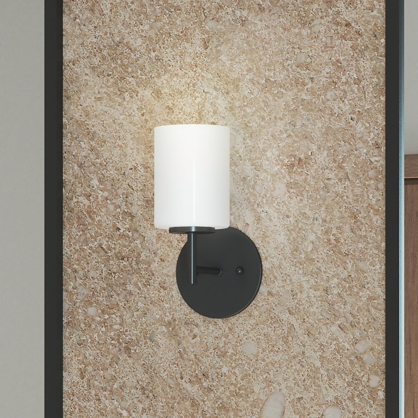 Progress Lighting Replay Collection 1 Light Bathroom Vanity Light, Modern Bath Lighting Fixture with Etched White Glass Shades for Over The Mirror