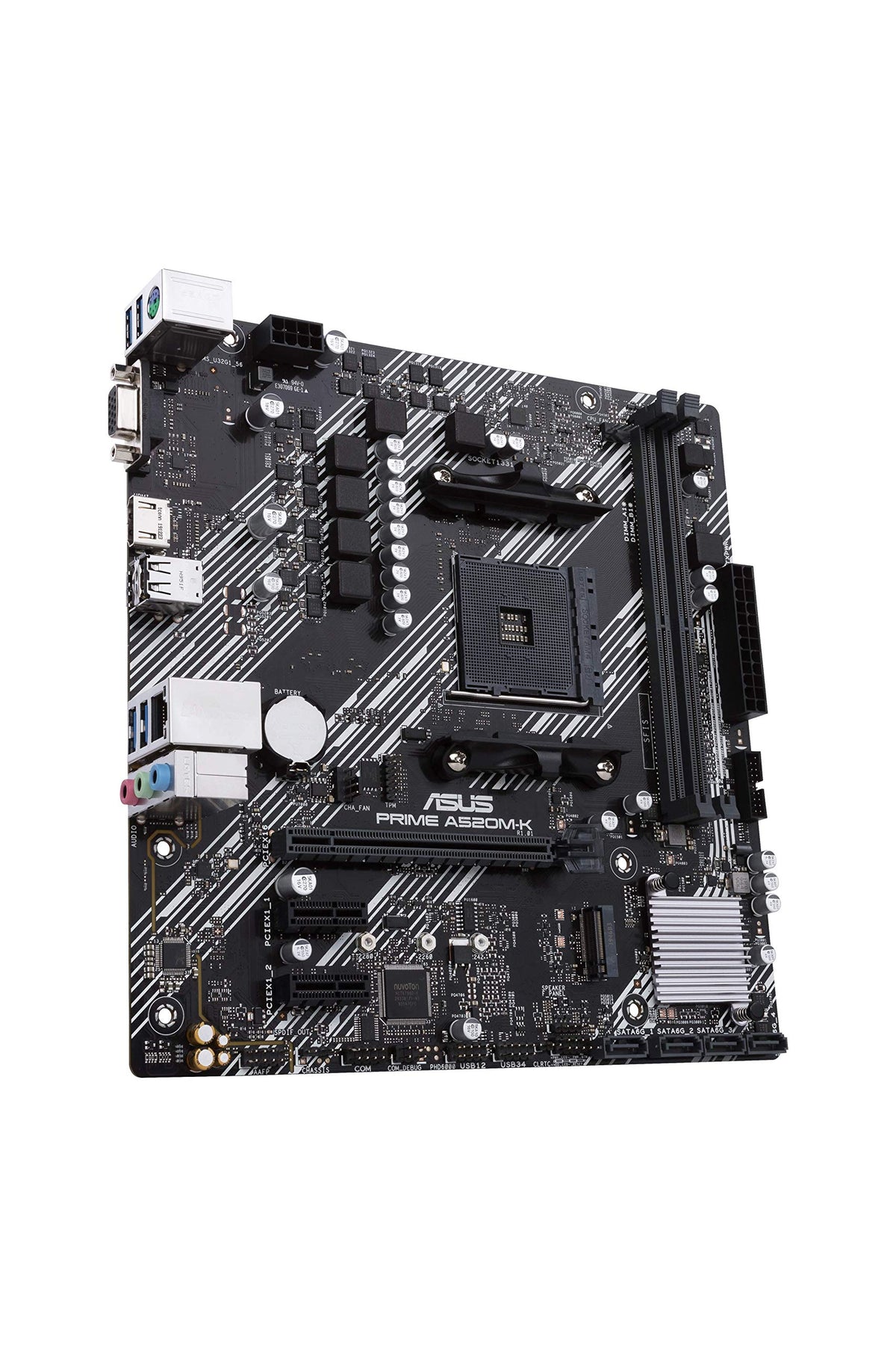 ASUS Prime A520M-K AMD AM4 (3rd Gen Ryzen) Micro-ATX Motherboard (ECC Memory, M.2 Support, 1Gb Ethernet, M.2, USB 3.2 Gen 1 Type-A,HDMI 2.1 4K@60Hz