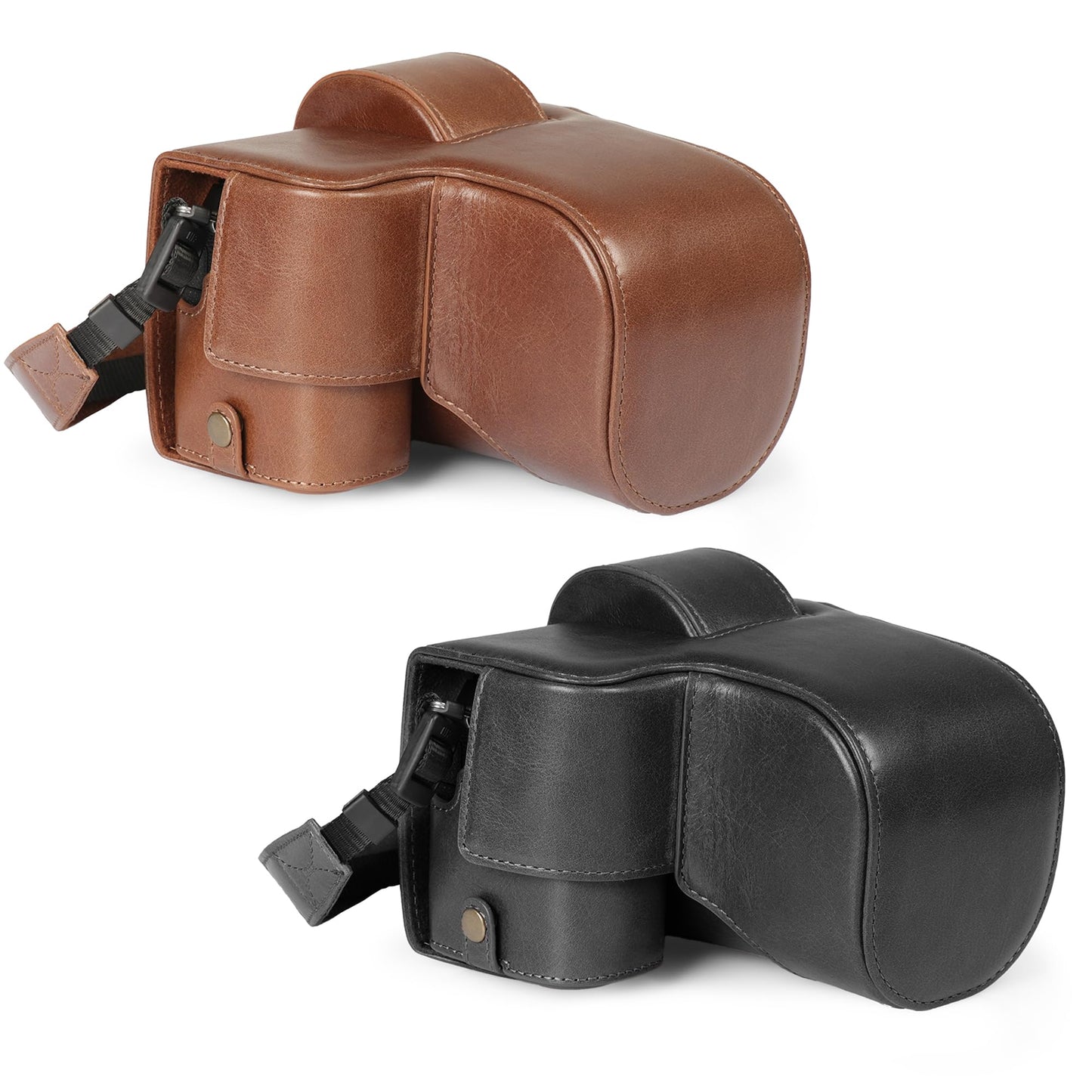 MegaGear Genuine Leather Camera Case for Fujifilm X-S20 (18-55mm) - Stylish and Protective Digital Photography Bag - Brown