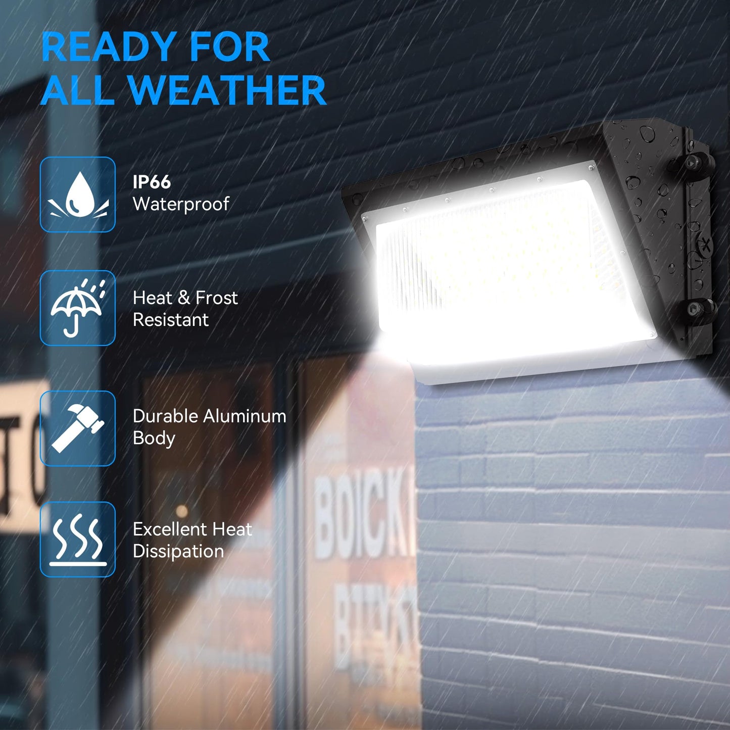 Flakeeper 120W LED Wall Pack Light with Dusk-to-Dawn Sensor, 16800LM 5000K LED Security Flood Lighting, 120V Outdoor LED Wall Lights for Parking