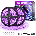 TigQiang Black Light Strip, 40ft/12M Flexible LED Black Light with kit, 720 lamp Beads, 12V LED Light, Non-Waterproof for Indoor Fluorescent Dance