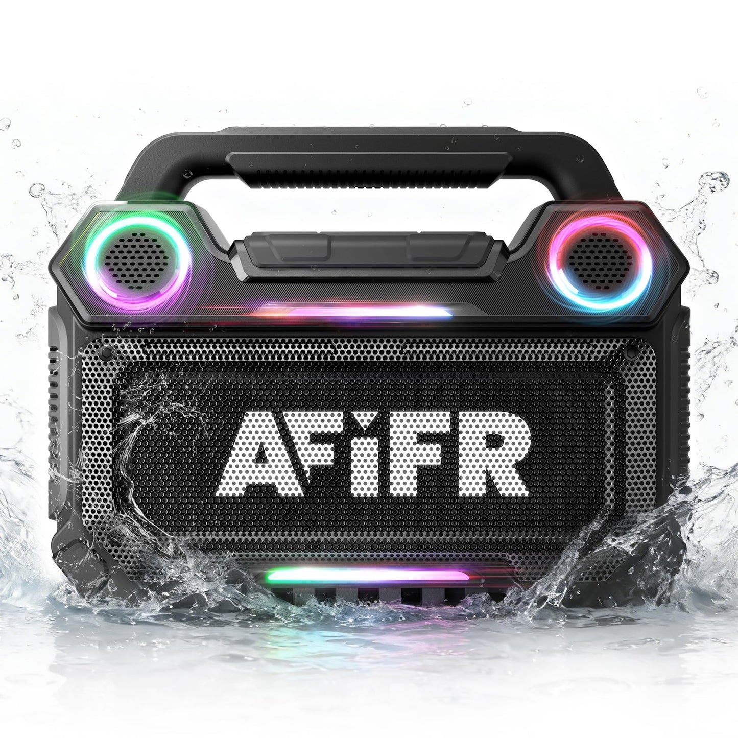 AFIFR Outdoor Bluetooth Speaker, 160W Loud Bass! Rugged, IP67 Waterproof, 24H Playtime with Lights, Wireless TWS Pairing Portable Speakers for Party