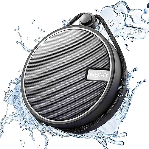 INSMY C12 IPX7 Waterproof Shower Bluetooth Speaker, Portable Small Speaker, Speakers Bluetooth Wireless Loud Clear Sound Support TF Card Suction Cup