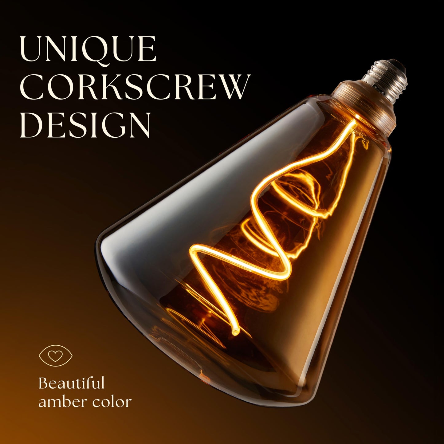 Next Glow Decorative Jumbo LED Filament Edison Light Bulb - 240 Lumen, 4.9W, Dimmable, 2000K Warm White, Medium E26 Base with Stunning Inner Pillar
