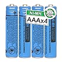 4PCS BK-30AAABU Ni-MH AAA Rechargeable Batteries 300mah AAA Ni-MH Rechargeable Batteries 1.2V for Panasonic Cordless Phones, Remote Controls