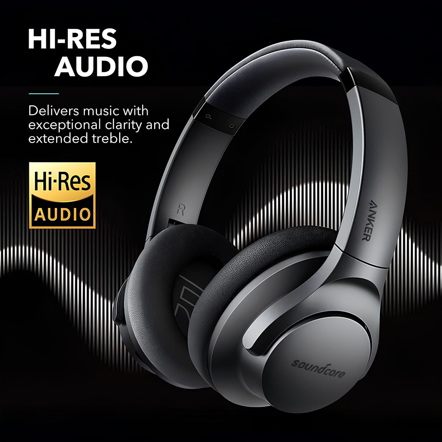 Soundcore Anker Life Q20 Hybrid Active Noise Cancelling Headphones, Wireless Over Ear Bluetooth Headphones, 60H Playtime, Hi-Res Audio, Deep Bass…