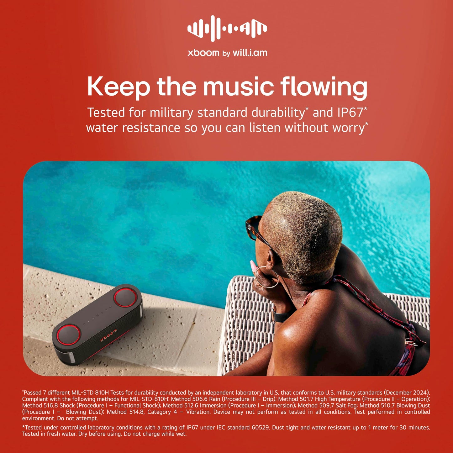 LG xboom Bounce Core by will.i.am, xboom Signature Sound, Portable Bluetooth Speaker (Renewed)