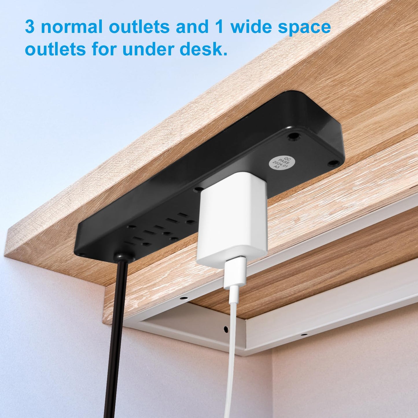 8 Outlets Dual Side USB C Recessed Power Strip Flush Mount Charging Station Built in Desk Multiple Power Socket for Furniture Cabinet Table Conference