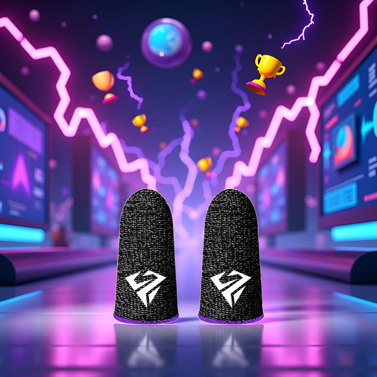 1 Pair for Pubg Mobile Games Gaming Finger Sleeve Breathable Fingertips Sweatproof Fingertip for Mobile Cove Slip Finger Gloves, Cell Phone Gaming