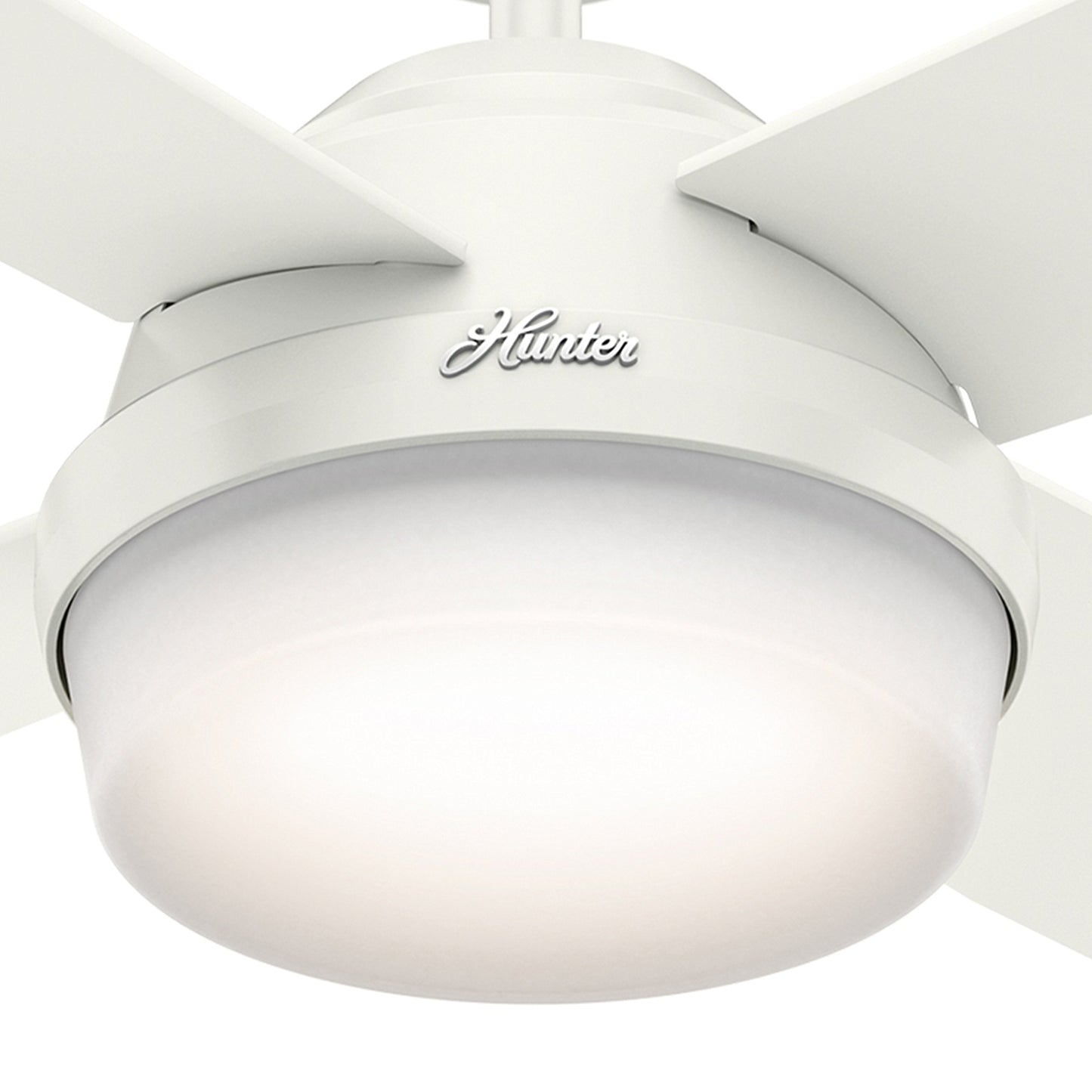 Hunter Fan 52 in. Contemporary Ceiling Fan in Fresh White with LED Light and Remote Control (Renewed)