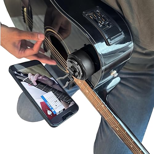 MotivatEM Strum Screen Guitar Phone Mount - Hands-Free Phone Holder with Vacuum Suction for Guitar - Perfect for Watching Tutorials & Tabs - Universal