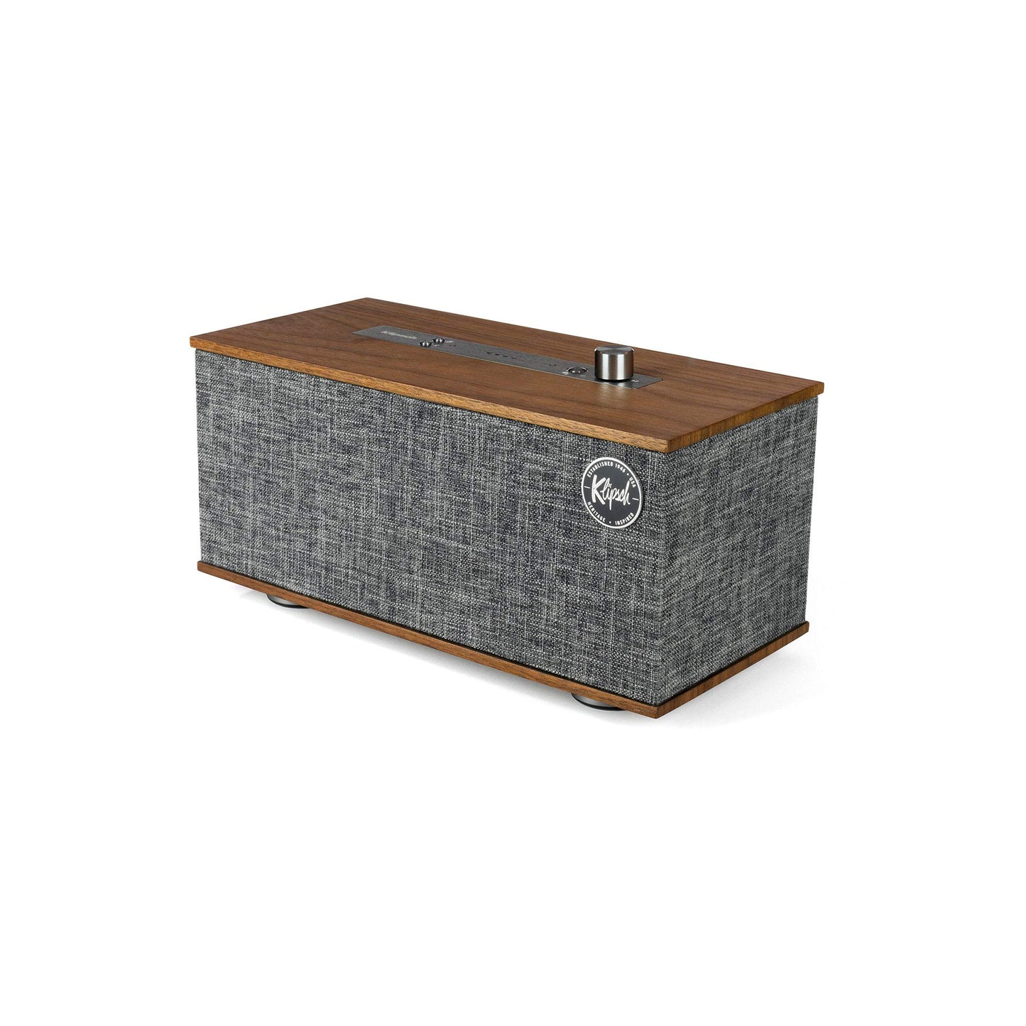 Klipsch The One Tabletop Wireless Stereo in Walnut | Bluetooth-Enabled, Multi-Room Ready, and fits Almost Anywhere
