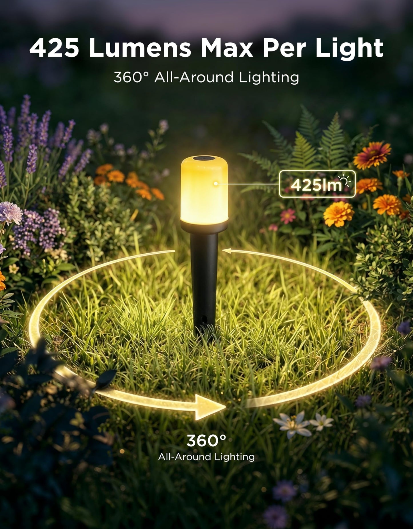 Govee Outdoor Cylinder Pathway Lights 8 Pack, 425lm Patio Lights, IP67 Waterproof, 60+ Preset Scene Modes, Outdoor Decor for Path, Patio, Garden