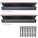 Cable Management Tray, Under-Desk, On-Wall or Side-of-Desk, 17x4x2.4”, 2-PK, Hide & Organize Your Cables, Power Supplies and Power Strips, Bonus 10-Pk