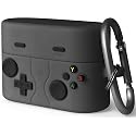 Geiomoo Funny Silicone Cover for Sony WF-1000XM6 Case, Cartoon Game Design with Carabiner (Dark Gray)