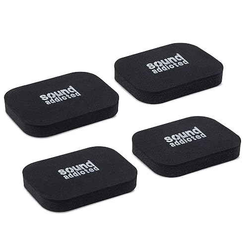 Sound Addicted Isolation Pads for Soundbar - Anti Vibrations Foam Pads Feet (4Pack) 3.5'' x 2.5'' x 0.65'' Suitable for Most Soundbars - BarPads