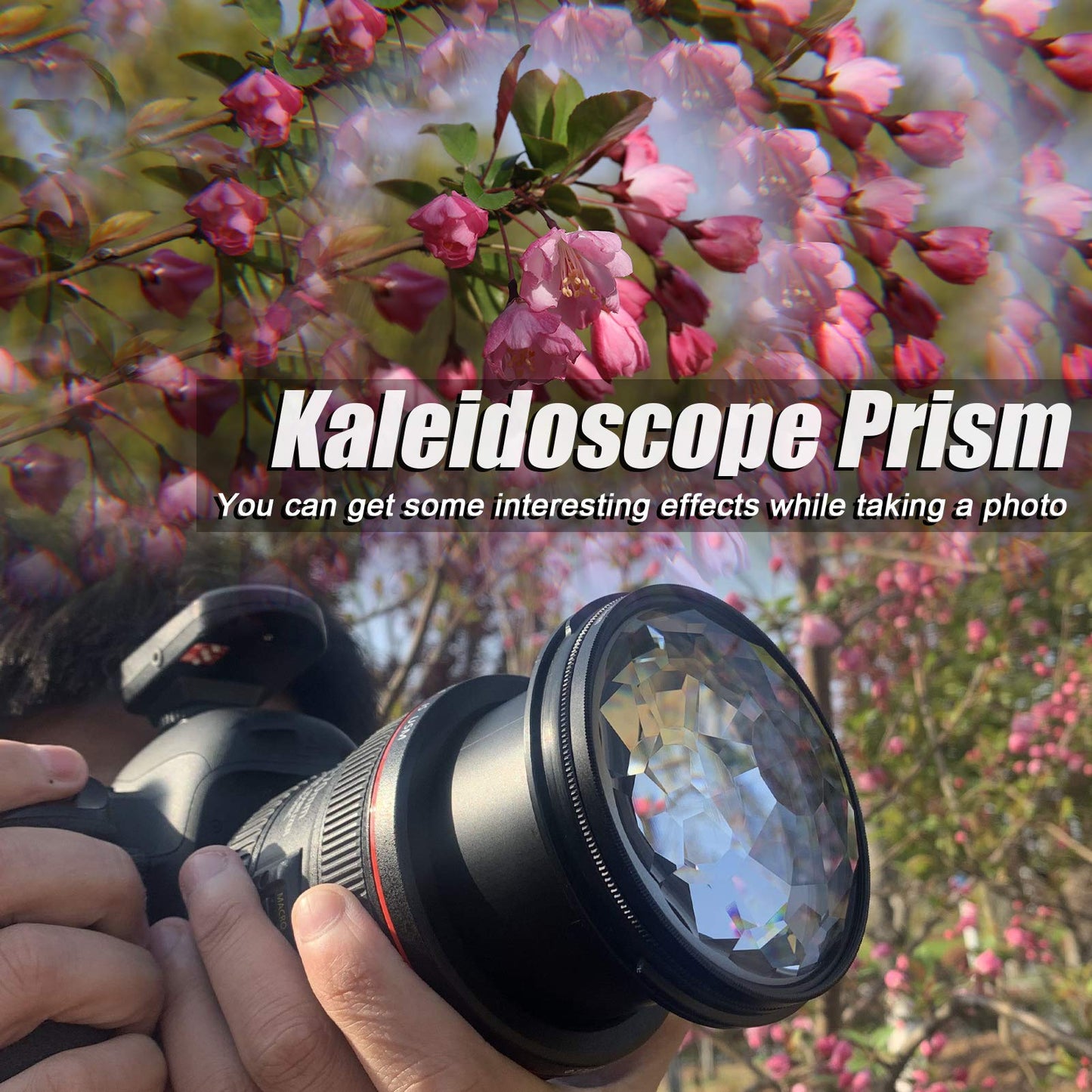 Explopur 77mm Kaleidoscope Prism Camera Glass Filter Variable Number of Subjects SLR Photography Accessories