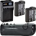 Battery Grip Kit for Nikon D850 Digital SLR Camera - Includes Qty 2 BM Premium EN-EL15 Batteries + Rapid Battery Charger + MB-D18 Replacement Battery
