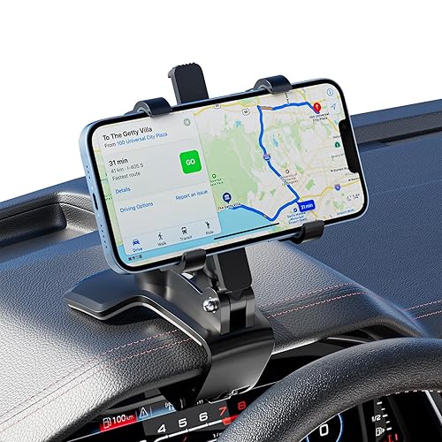 HYTAMY Car Phone Holder, Clip-on Smartphone Holder, 360° Rotation Dashboard Phone Holder, Car Phone Mount Compatible with 4.3-7.6“ Smartphones (NOT