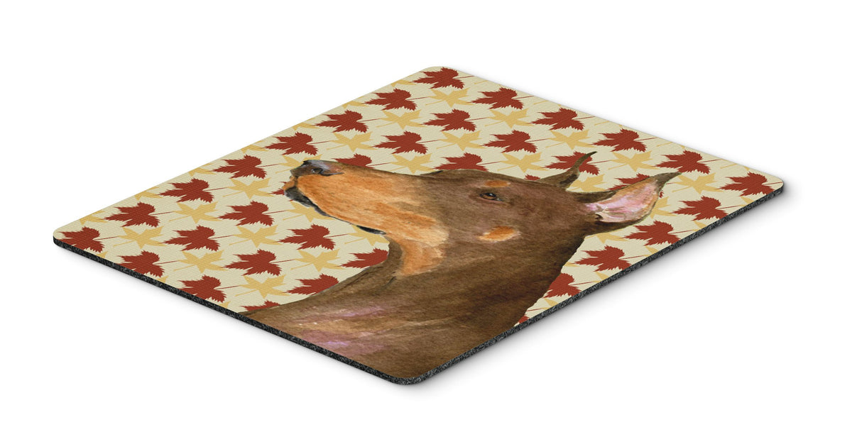 Caroline's Treasures SS4388MP Doberman Fall Leaves Portrait Mouse Pad, Hot Pad or Trivet for Home Office Gaming Working Computers Laptop Mouse